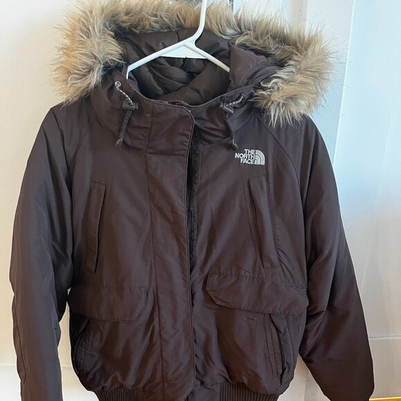 Y2K The North Face 2000s Brown Goose Down Parka Jacket / Puffer Jacket / Bomber - Picture 1 of 2